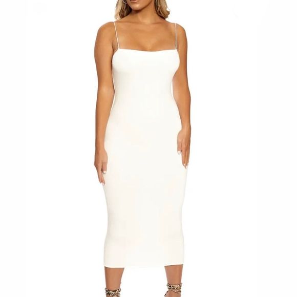 naked wardrobe Dresses & Skirts - NAKED WARDROBE Sultry Sheath Dress In Off White Large (fits Medium better)